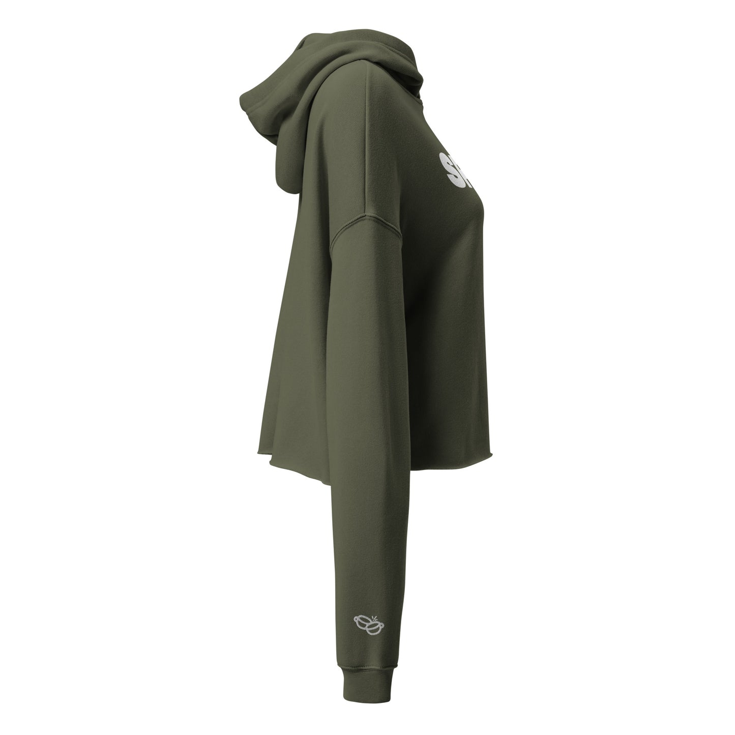 SPILL Crop All-Gender Hoodie with Embroidered Wrist