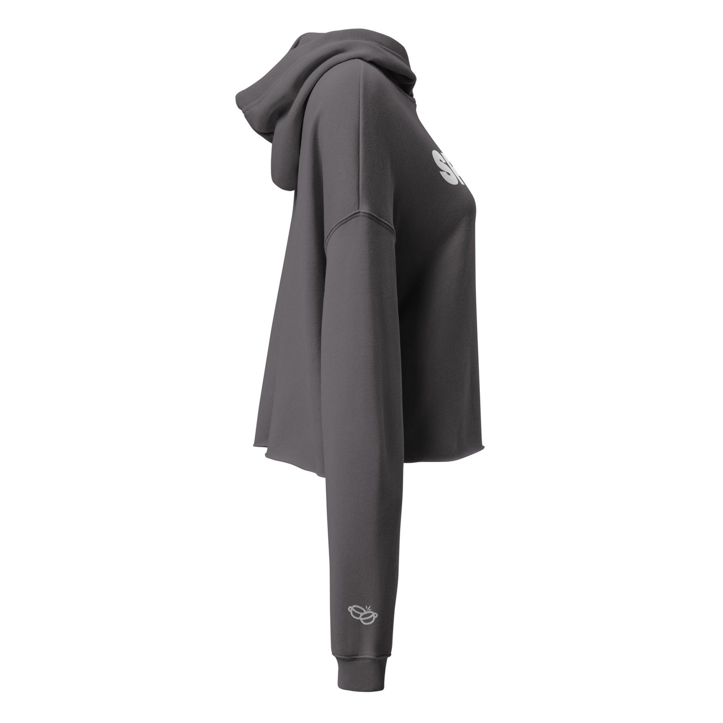 SPILL Crop All-Gender Hoodie with Embroidered Wrist