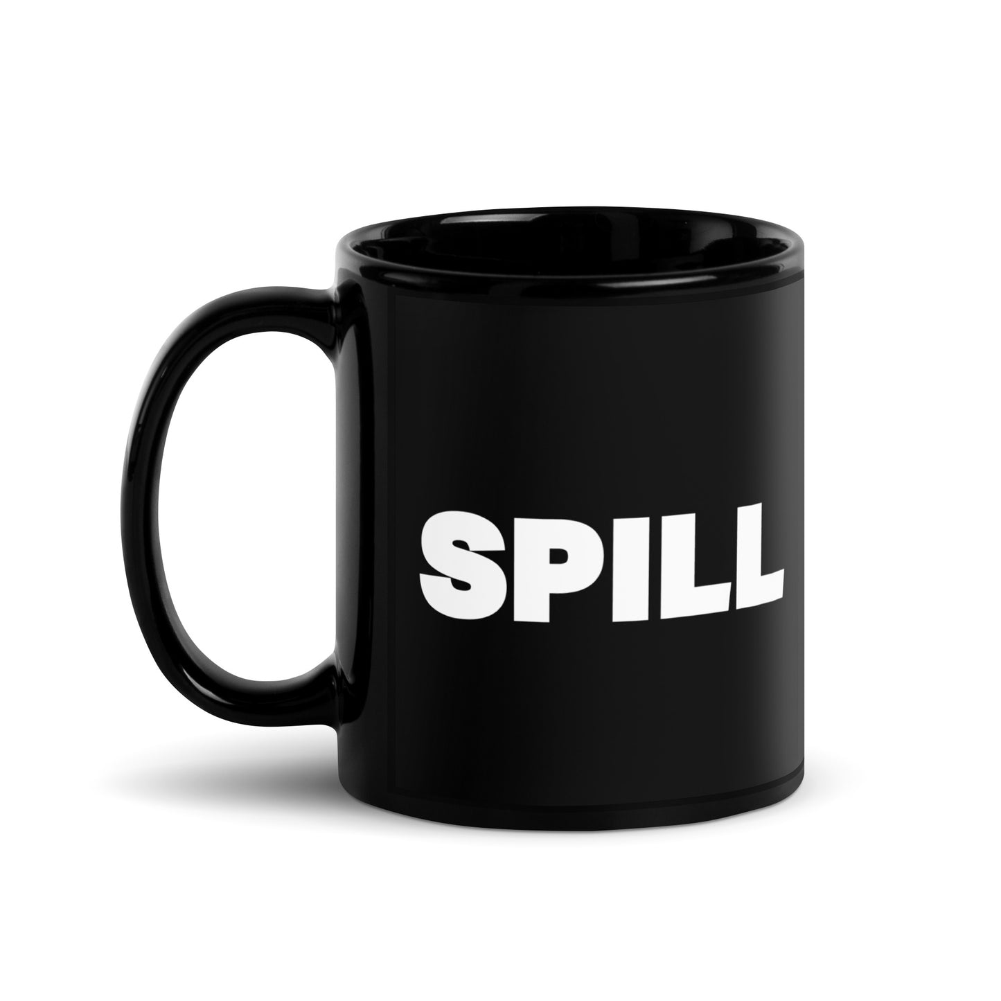 SPILL Black Glossy Mug