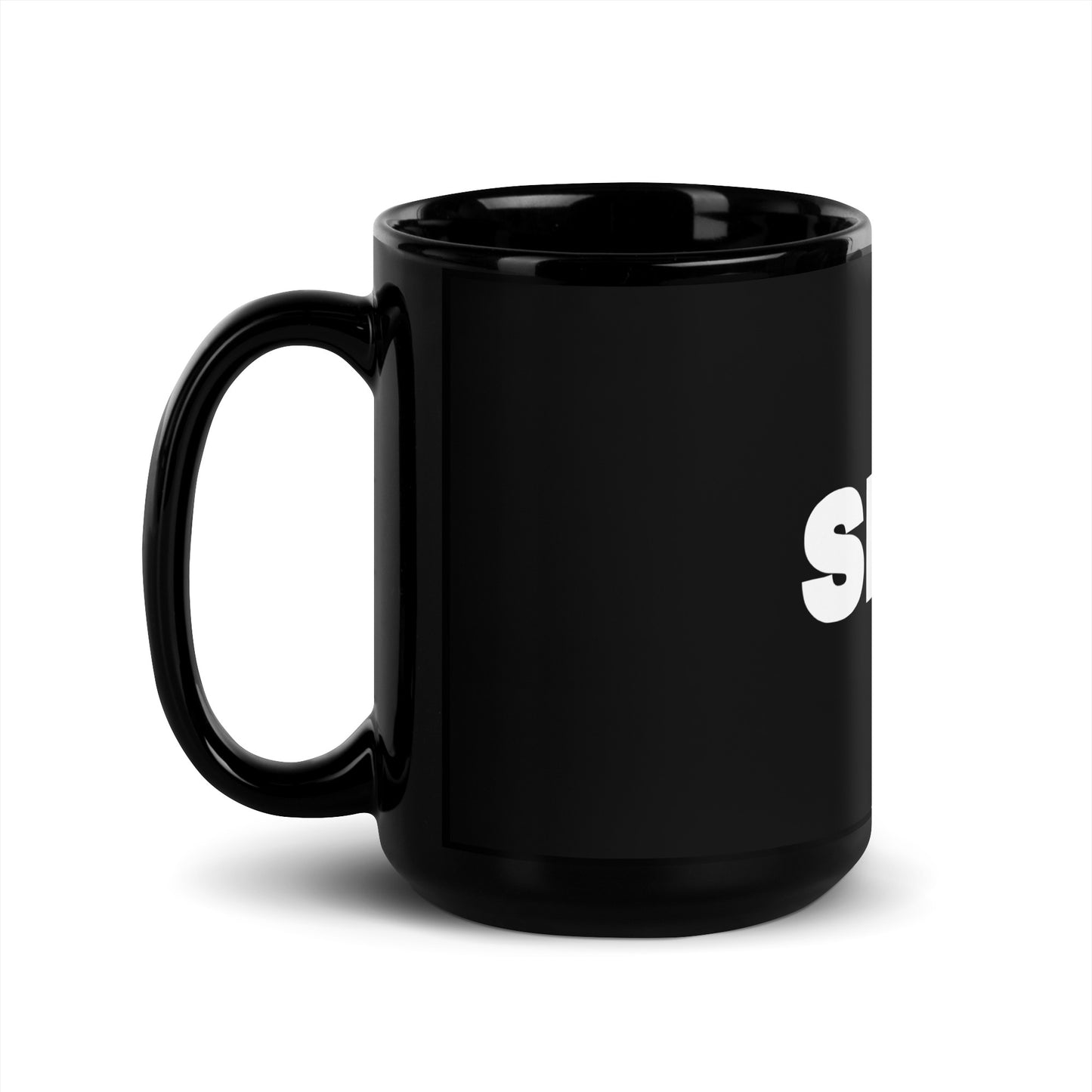 SPILL Black Glossy Mug