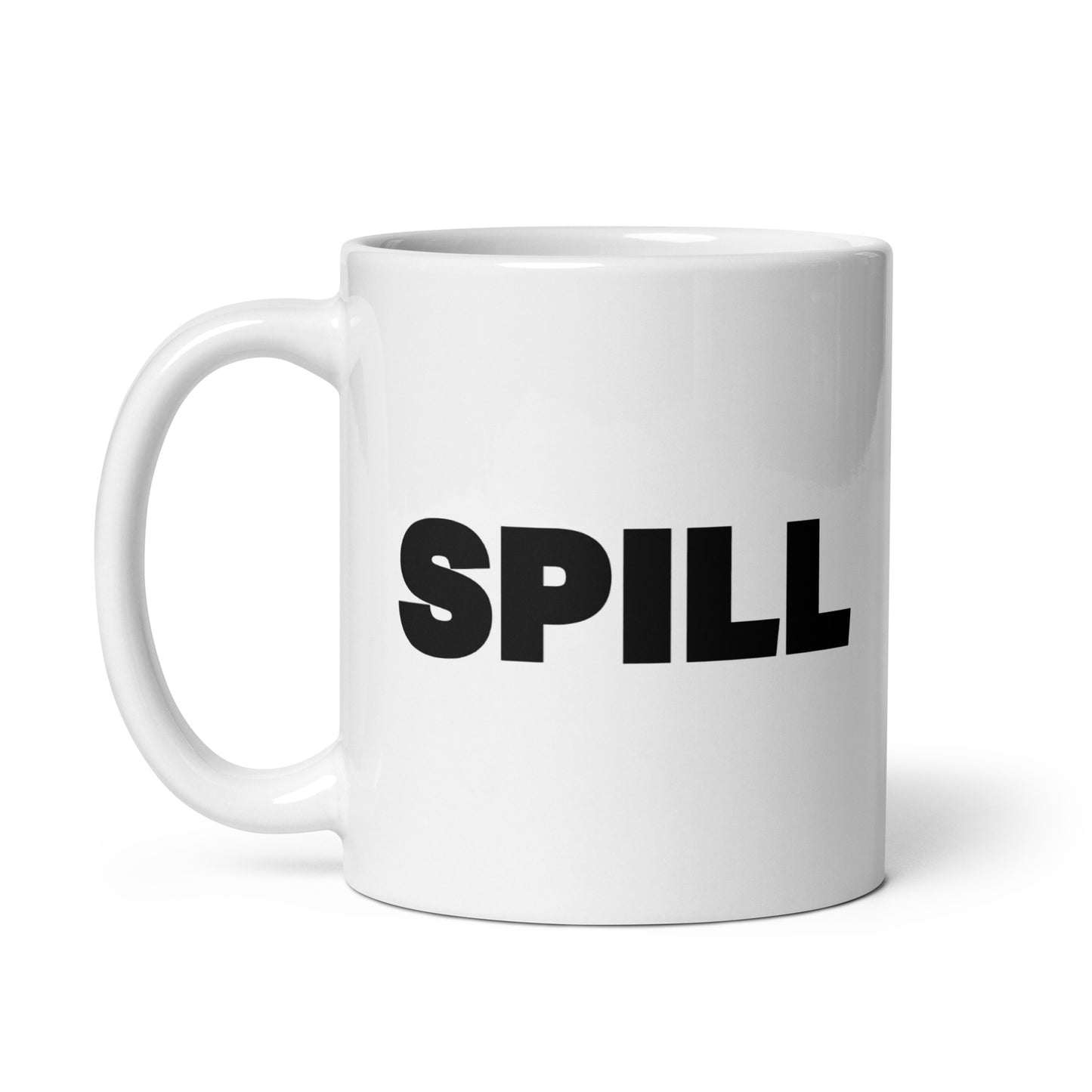 SPILL White Glossy Mug