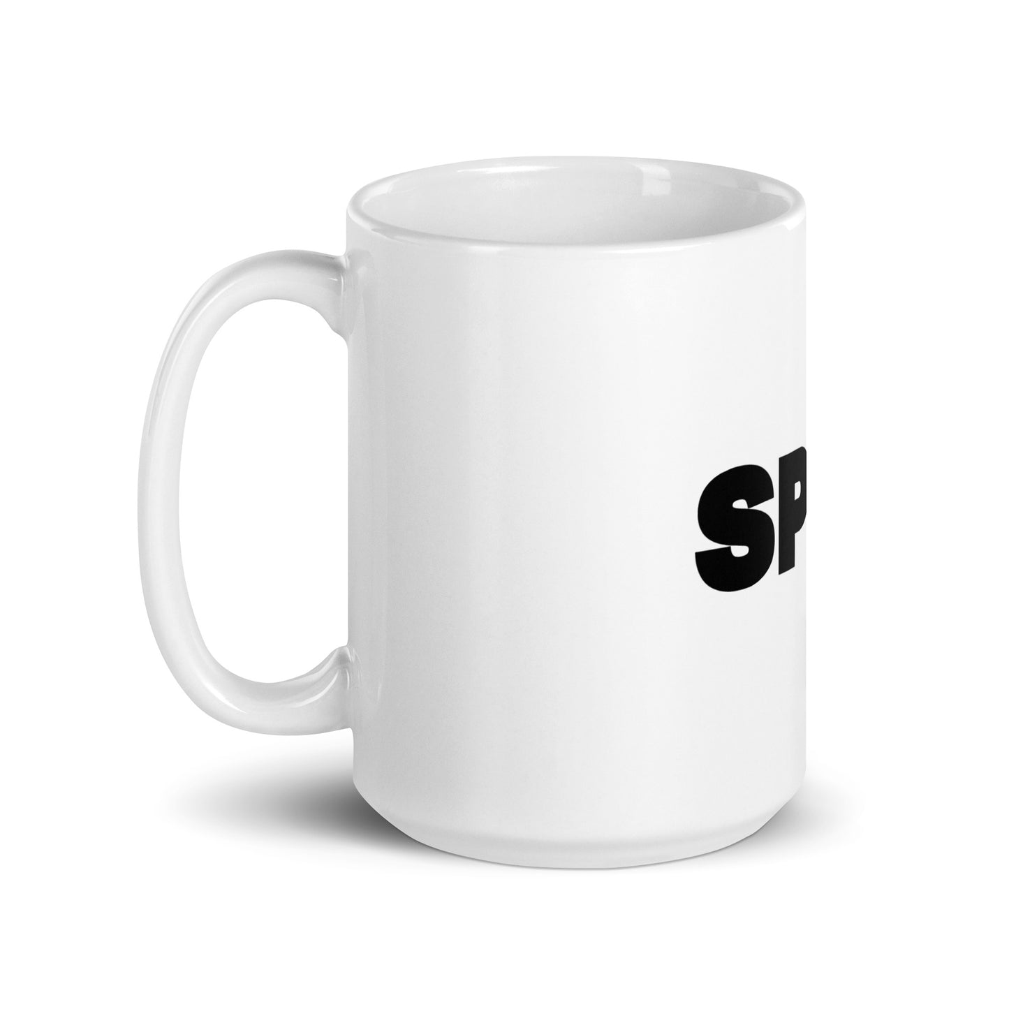 SPILL White Glossy Mug