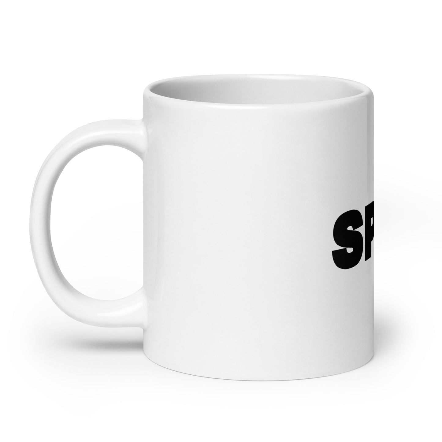 SPILL White Glossy Mug